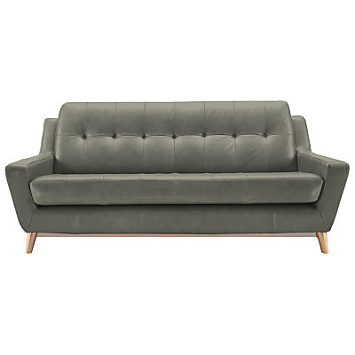 G Plan Vintage The Fifty Three Leather Large 3 Seater Sofa Capri Leather Grey G Plan Vintage The Fifty Three Leather Large 3 Seater Sofa Capri Leather Grey